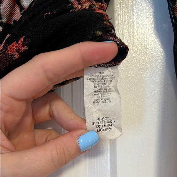 Floral Mesh Long Sleeve Blouse - Picture 4 of 4